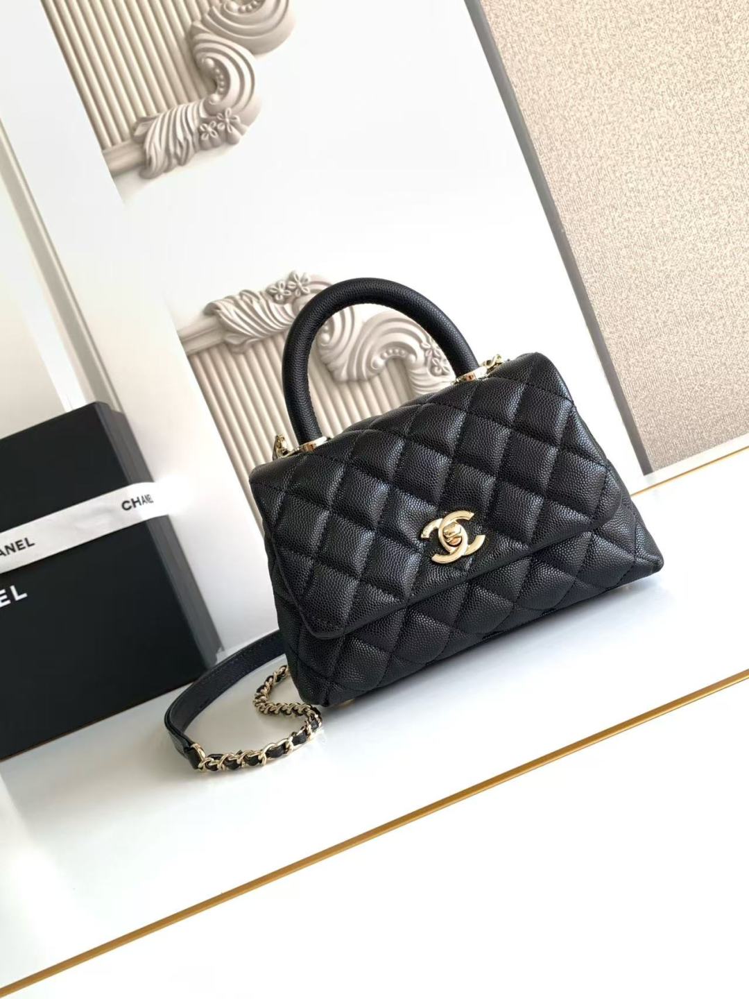 Chanel Caviar Quilted Mini Coco Handle Flap Black Chanel Caviar Quilted Mini Coco Handle Flap Black