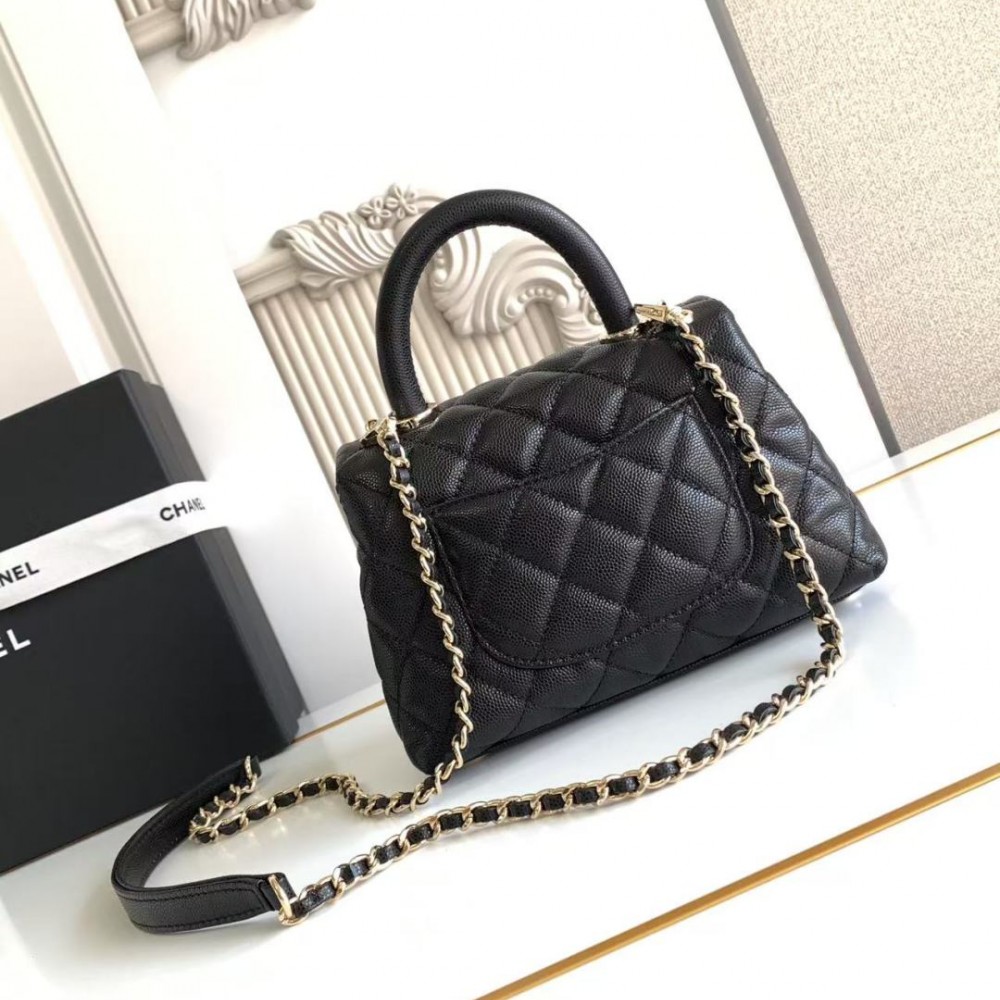 Chanel Caviar Quilted Mini Coco Handle Flap Black
