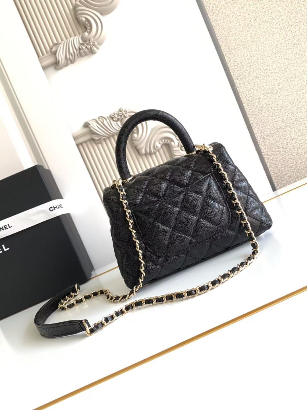 Chanel Caviar Quilted Mini Coco Handle Flap Black Chanel Caviar Quilted Mini Coco Handle Flap Black