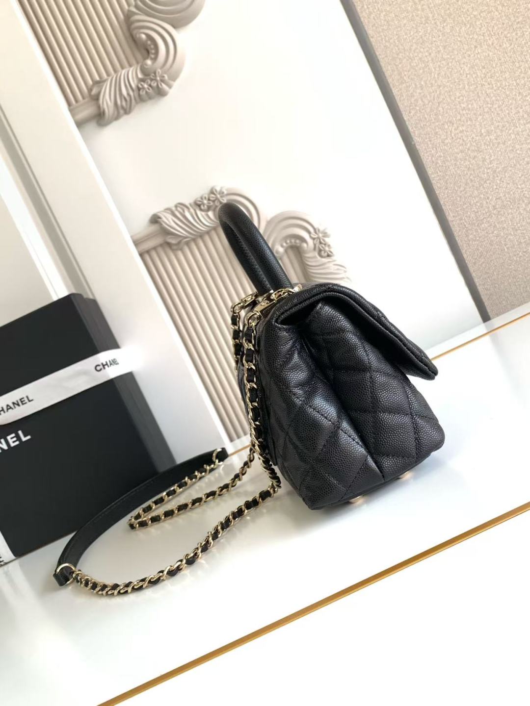 Chanel Caviar Quilted Mini Coco Handle Flap Black Chanel Caviar Quilted Mini Coco Handle Flap Black