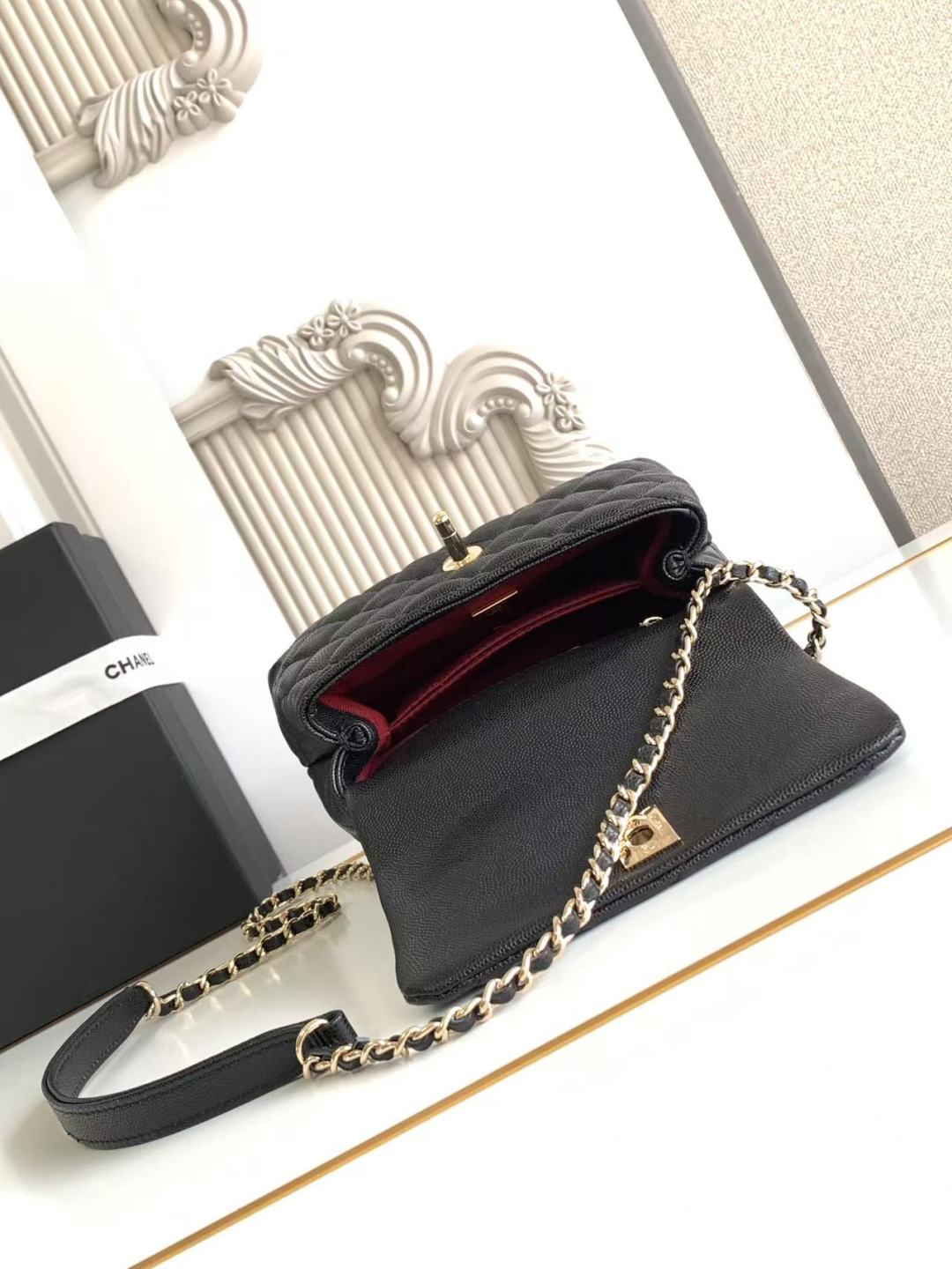 Chanel Caviar Quilted Mini Coco Handle Flap Black Chanel Caviar Quilted Mini Coco Handle Flap Black
