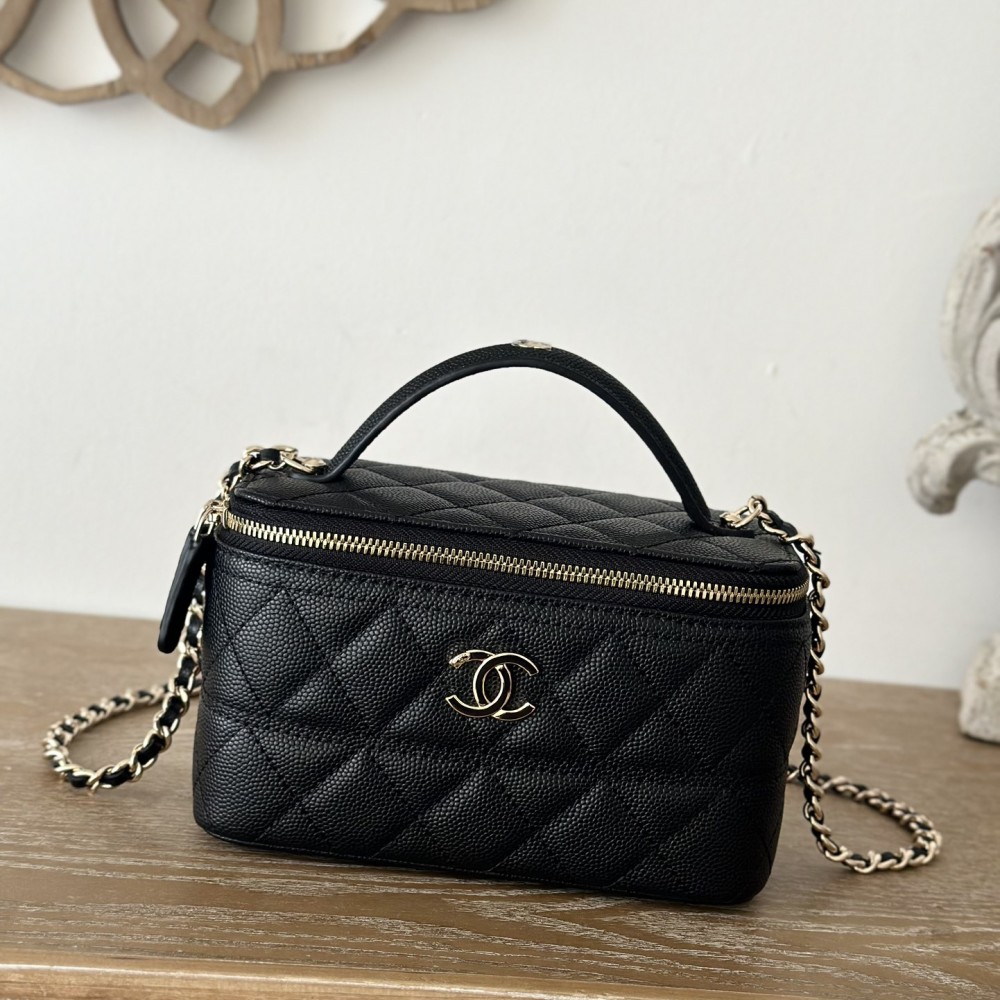 Chanel 25c Top Handle Slim Vanity Case w/ Chain