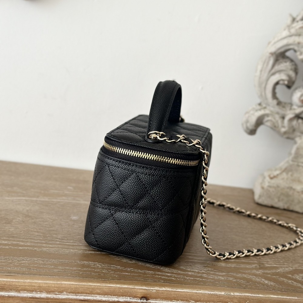 Chanel 25c Top Handle Slim Vanity Case w/ Chain
