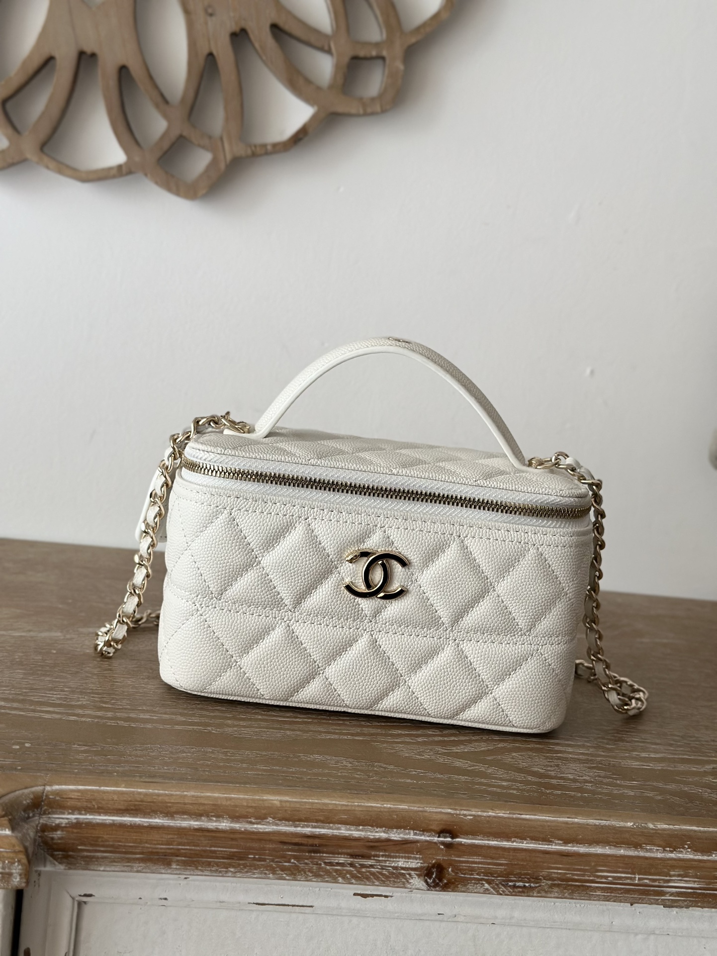 Chanel 25c Top Handle Slim Vanity Case w/ Chain Chanel 25c Top Handle Slim Vanity Case w/ Chain