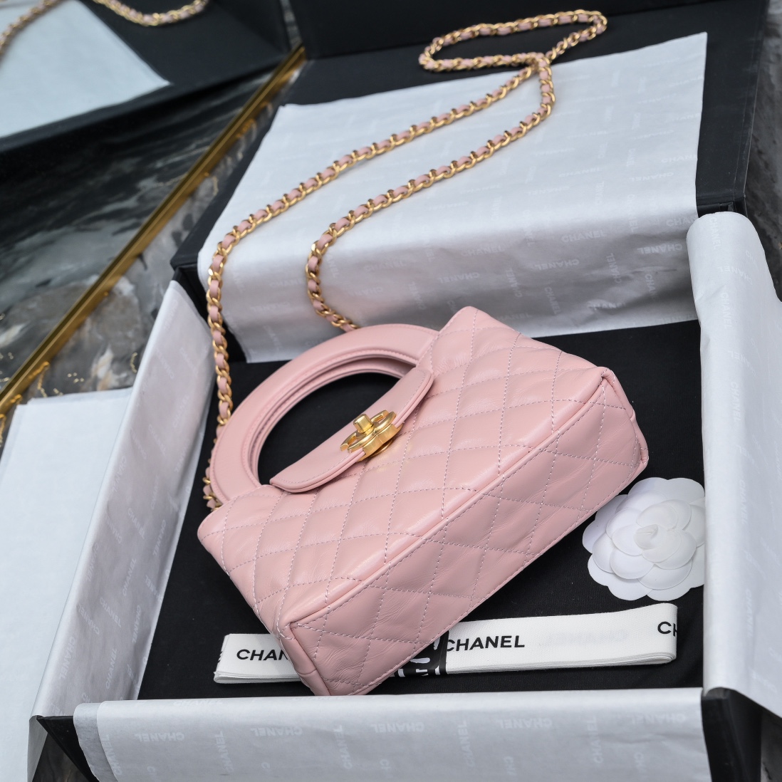 Chanel Kelly Bag Small Top Handle Mini Cross Calfskin Pink Chanel Kelly Bag Small Top Handle Mini Cross Calfskin Pink