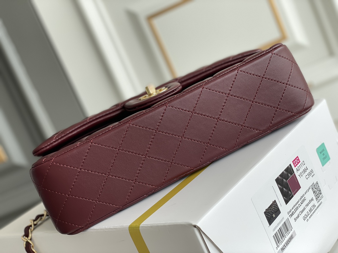 Chanel Lambskin Quilted Medium Double Flap Wine Red Chanel Lambskin Quilted Medium Double Flap Wine Red