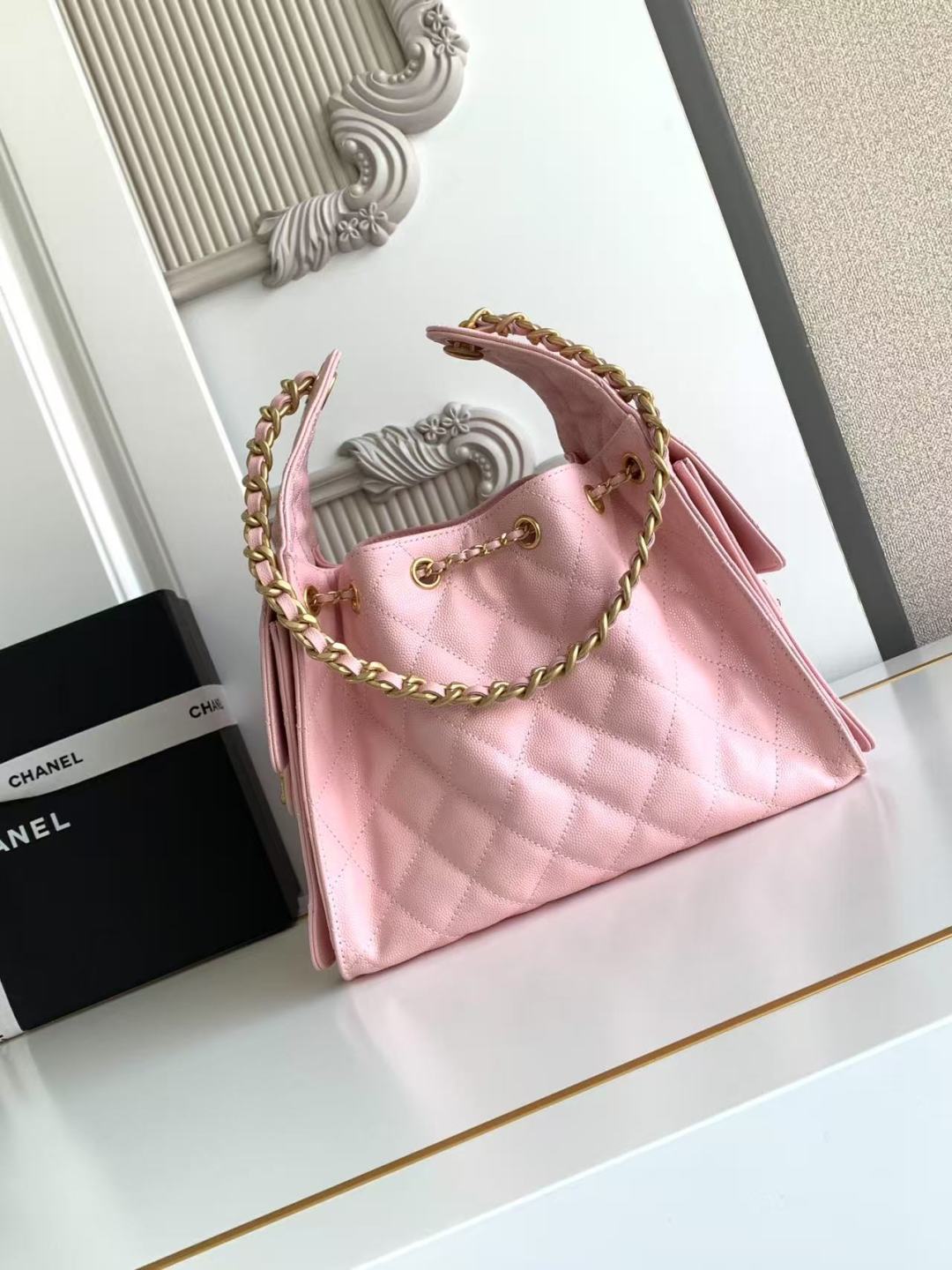 Chanel Spring 25 C Hobo Small Handbag Pink Chanel Spring 25 C Hobo Small Handbag Pink