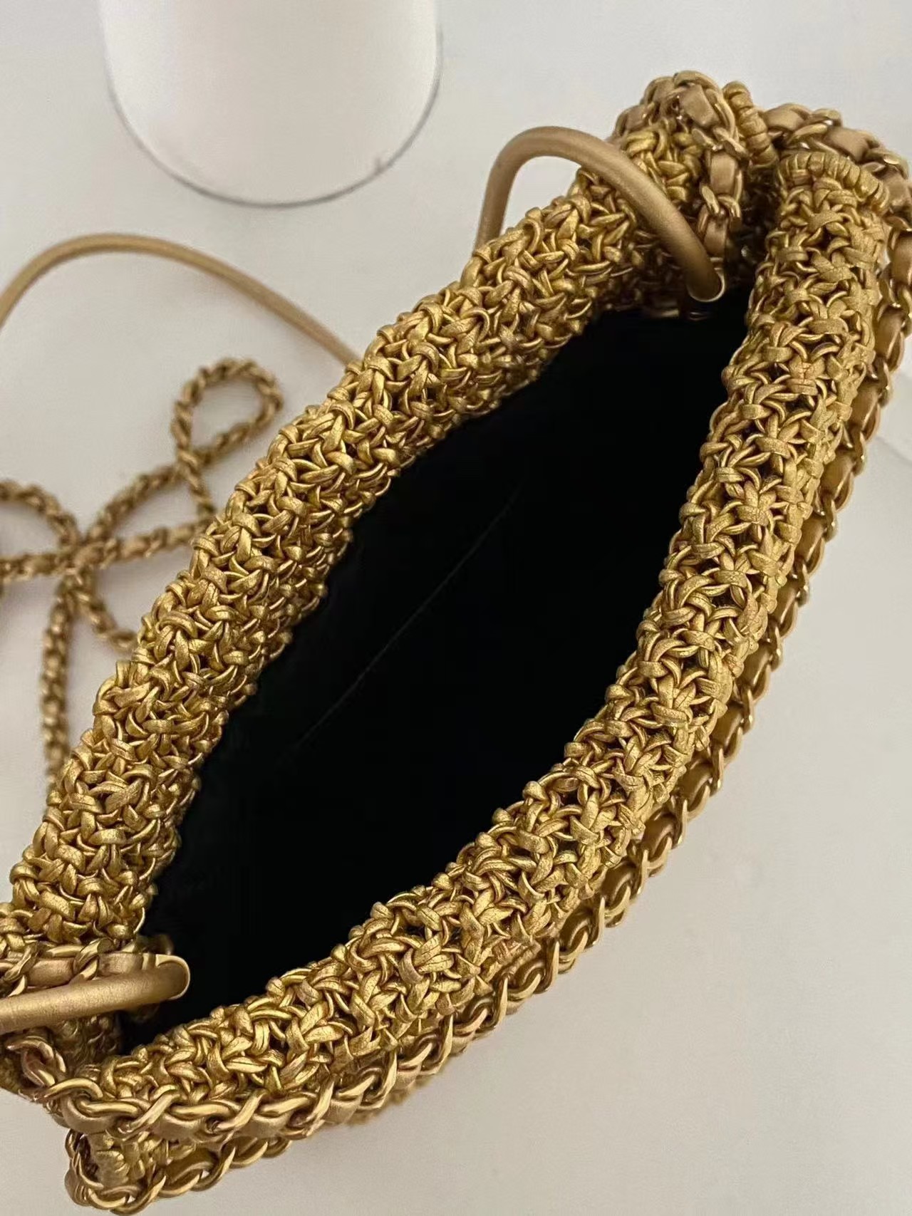 Chanel Mini 23 Bag Metallic Gold Macrame Calfskin Gold Hardware Chanel Mini 23 Bag Metallic Gold Macrame Calfskin Gold Hardware
