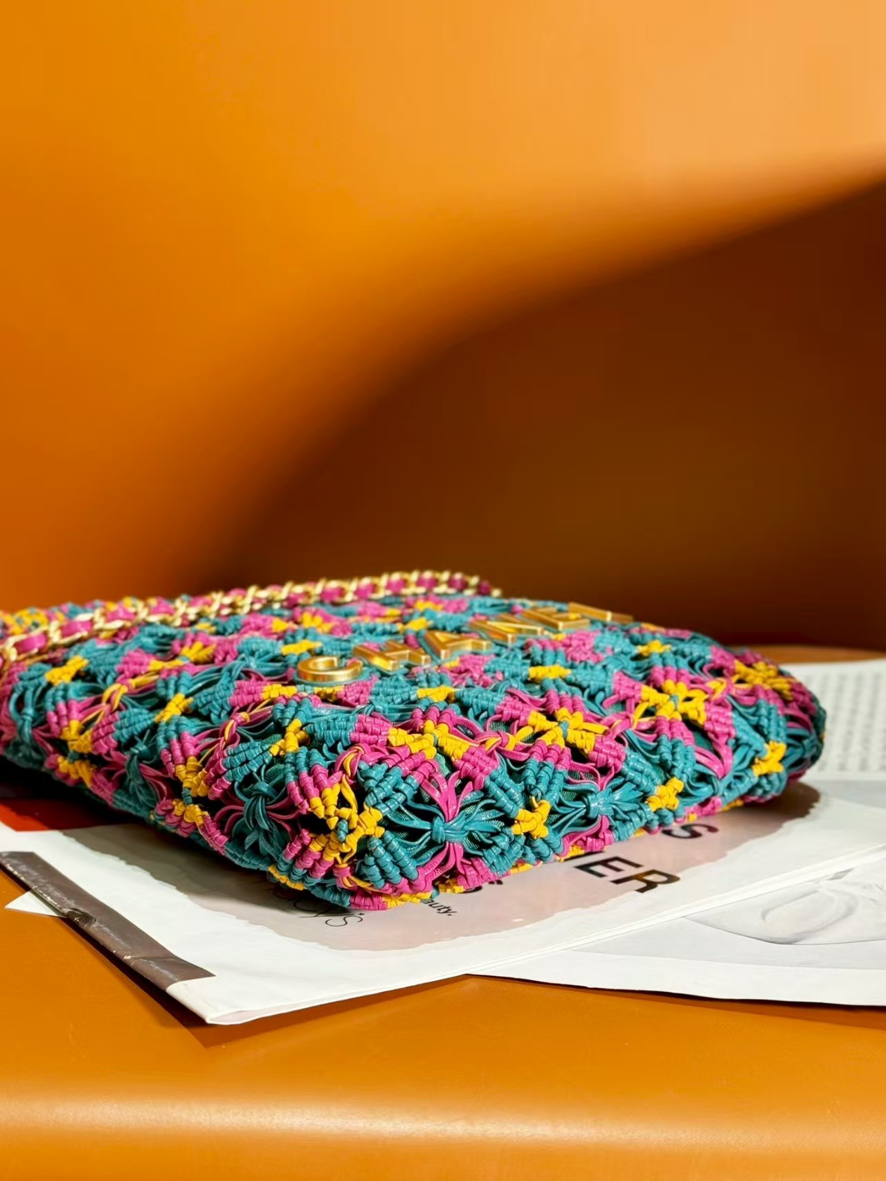 Chanel Mini 23 Bag Metallic Gold Macrame Calfskin Gold Hardware