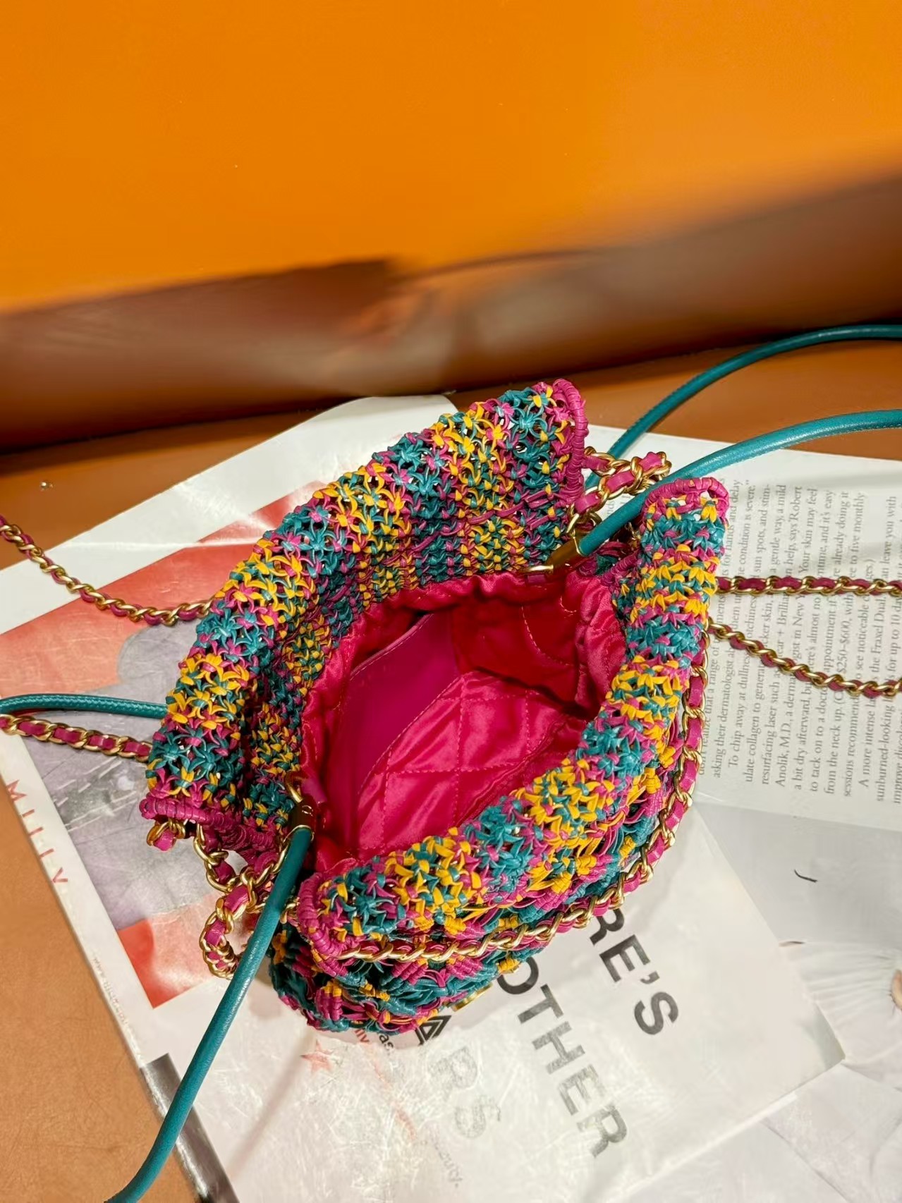 Chanel Mini 23 Bag Metallic Gold Macrame Calfskin Gold Hardware