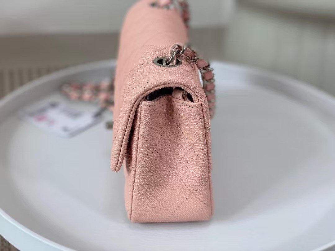 CHANEL Caviar Quilted Mini Square Flap Pink