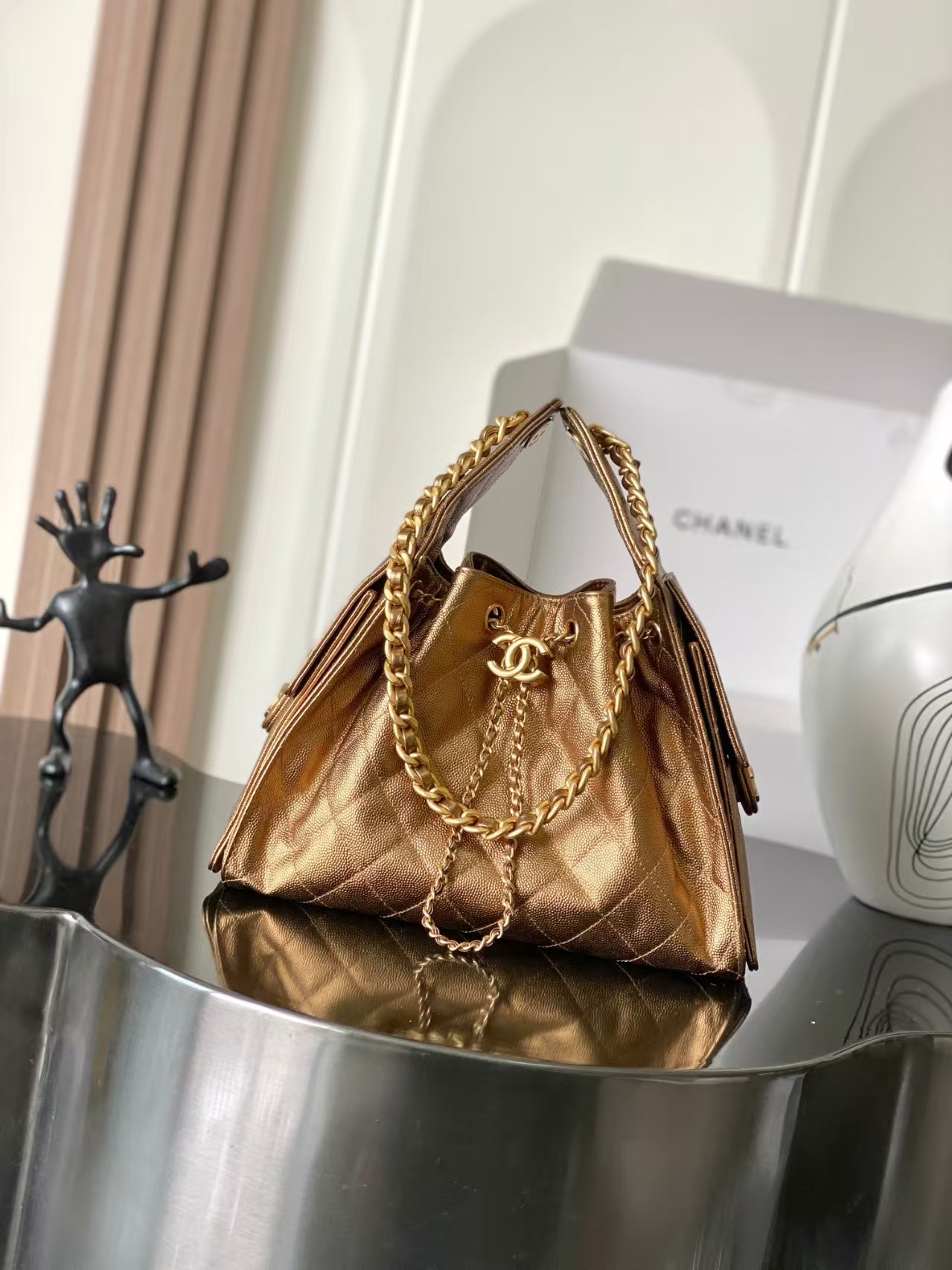 Chanel Spring 25C Hobo Small Handbag Golden