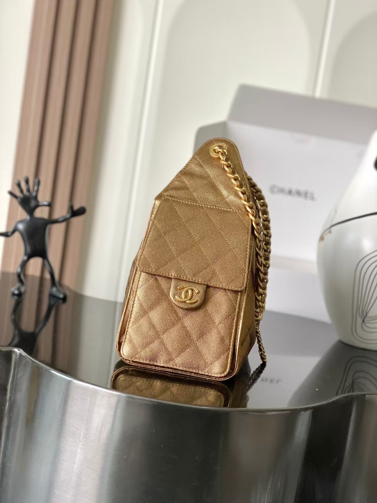 Chanel Spring 25C Hobo Small Handbag Golden