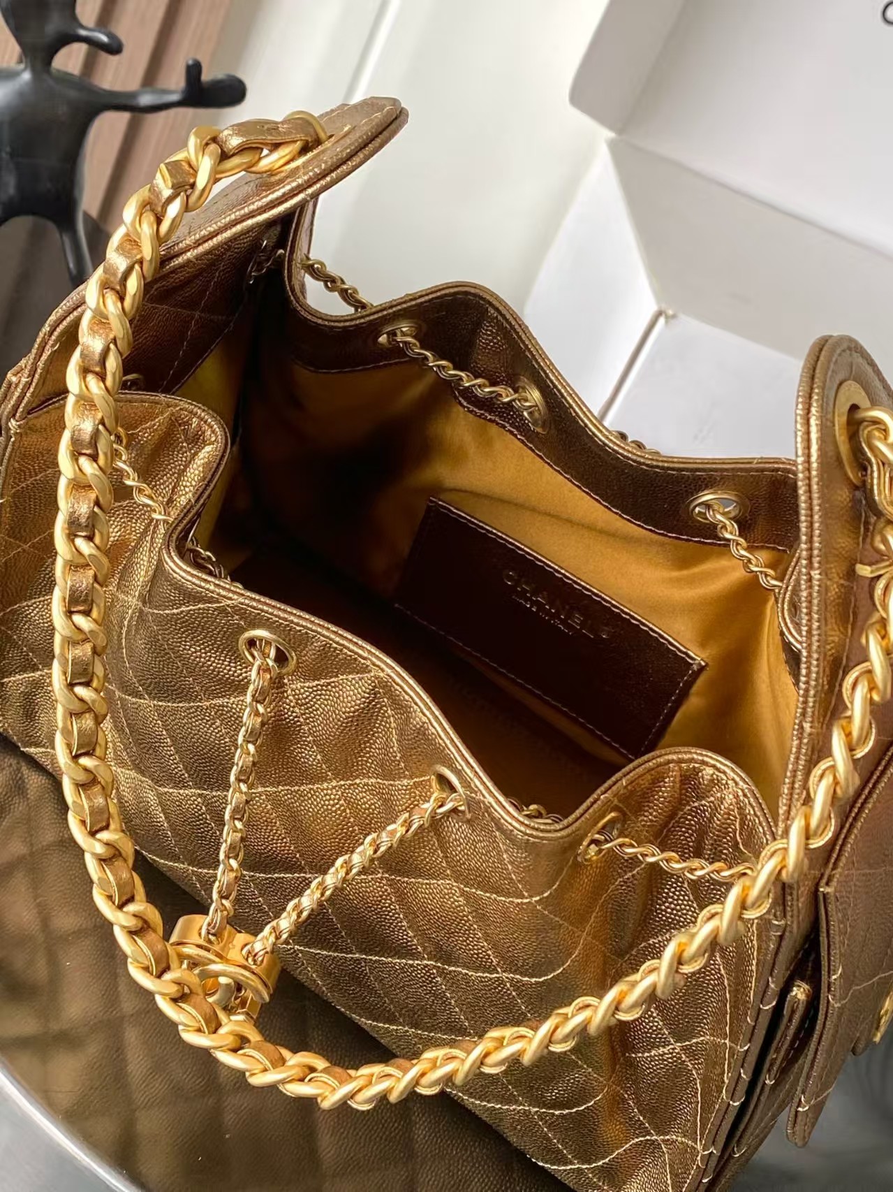 Chanel Spring 25C Hobo Small Handbag Golden