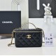 CHANEL  Lambskin Quilted Pick Me Up Vanity Case Black