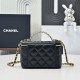CHANEL  Lambskin Quilted Pick Me Up Vanity Case Black