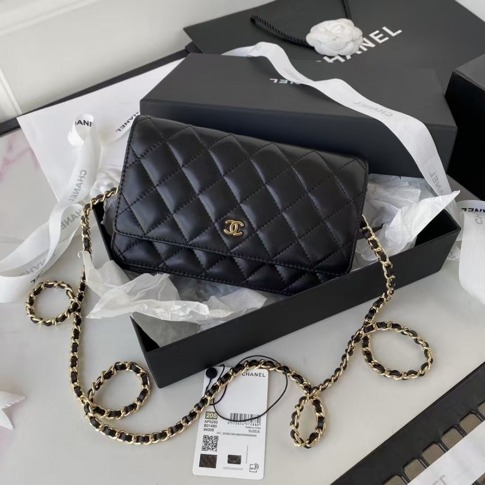 Chanel Classic Wallet On Chain-Black Crossbody Bags
