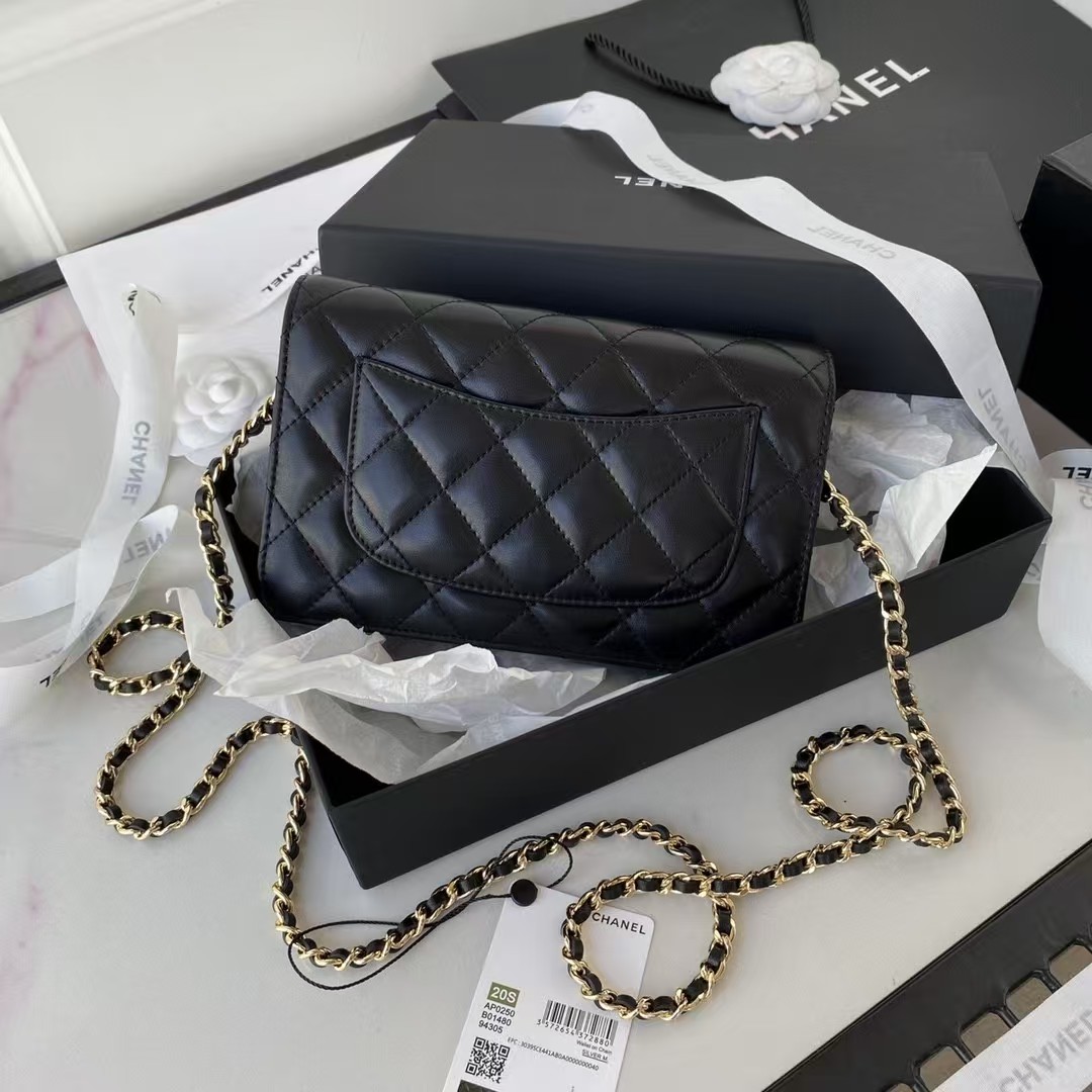 Chanel Classic Wallet On Chain-Black Crossbody Bags