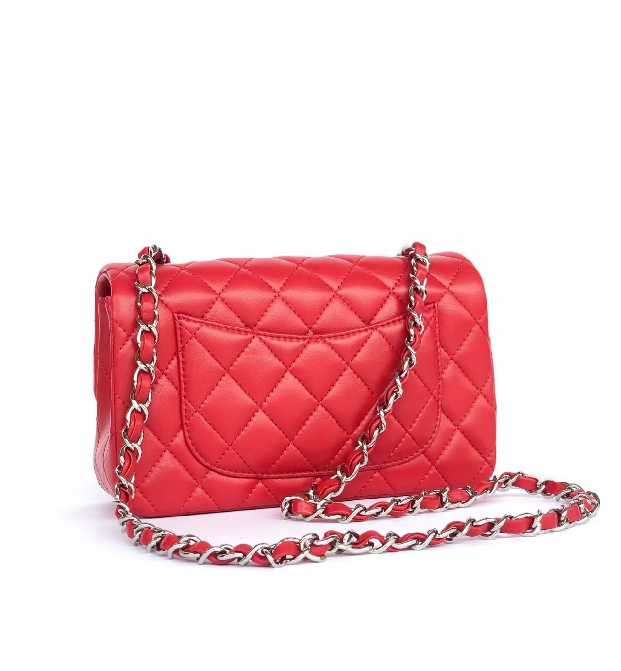 Chanel Red Lambskin Leather Classic Rectangular Mini Flap Bag Chanel Red Lambskin Leather Classic Rectangular Mini Flap Bag