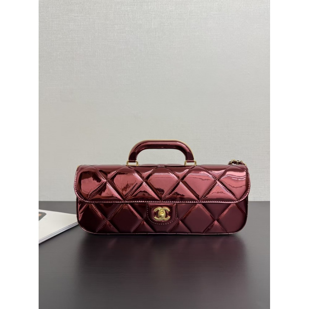 Chanel 25K chain runway tote bag Burgundy