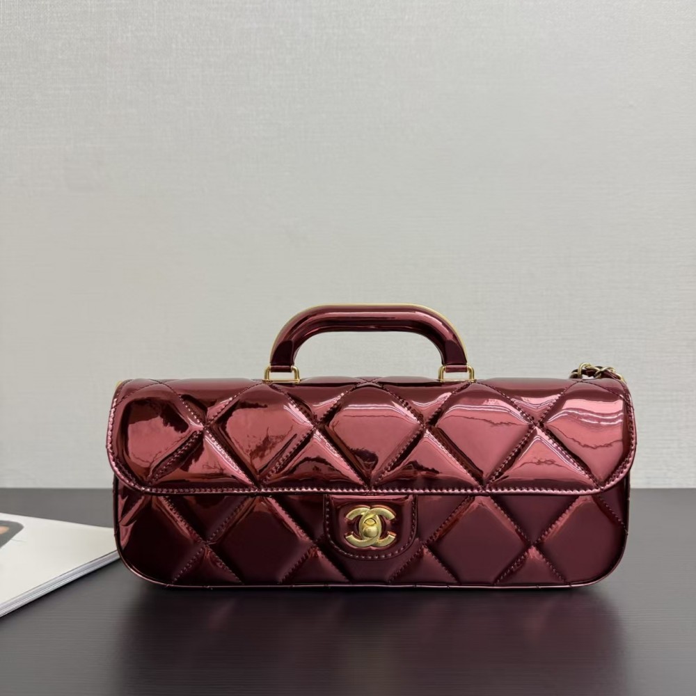 Chanel 25K chain runway tote bag Burgundy