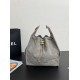 Chanel 25c HOBO Bag Caviar Quilted Handbag Large Grey Suede