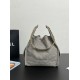 Chanel 25c HOBO Bag Caviar Quilted Handbag Large Grey Suede