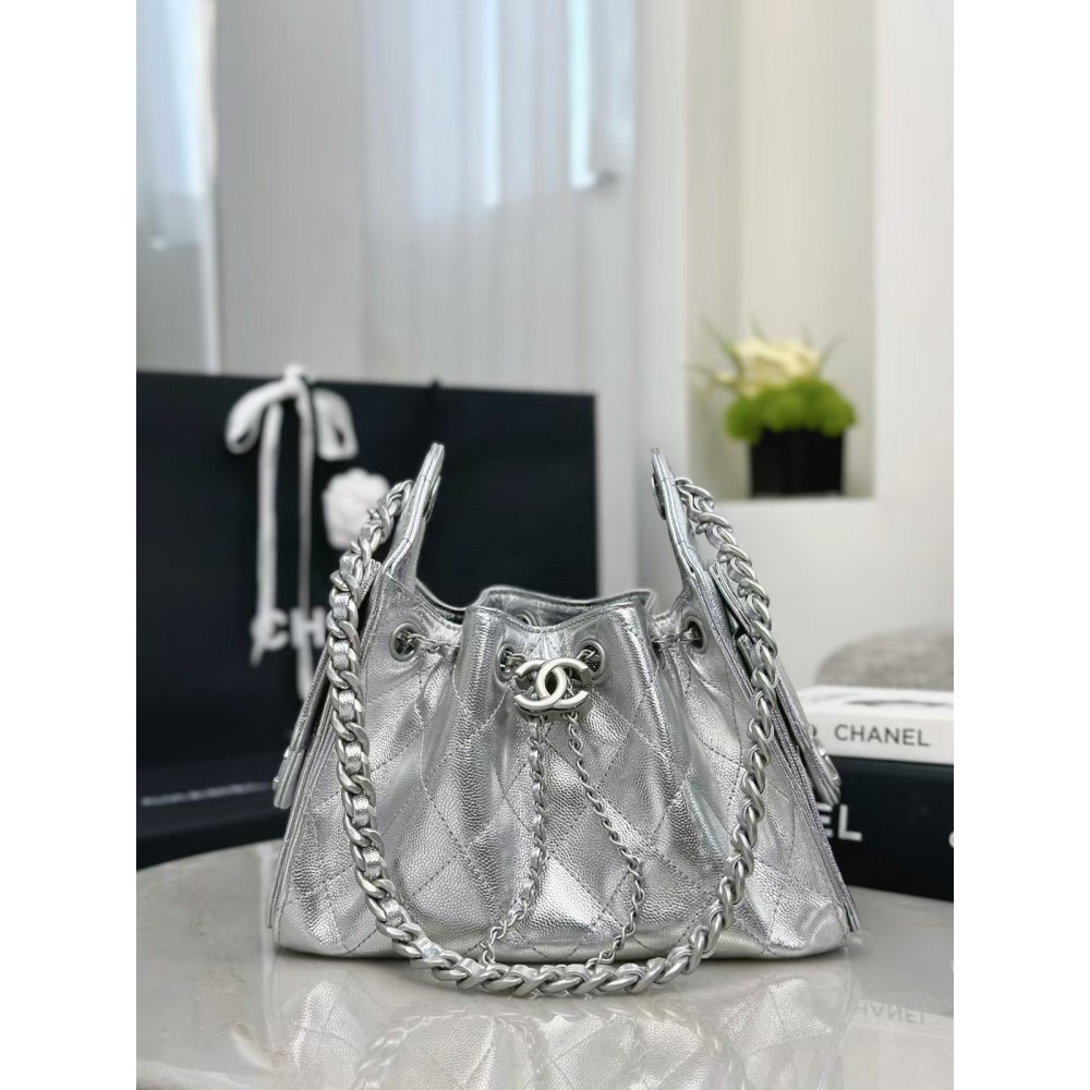 Chanel Metallic Silver Chanel 25 Mini Bag