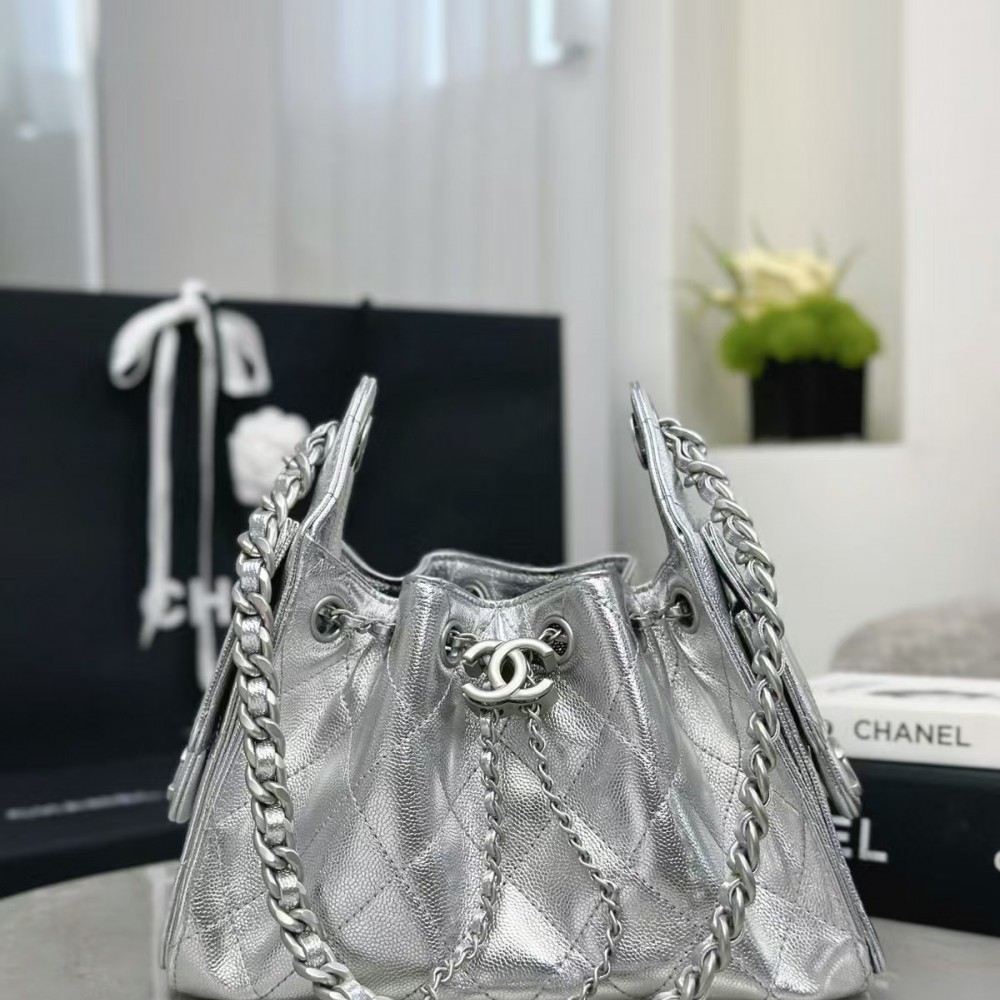 Chanel Metallic Silver Chanel 25 Mini Bag