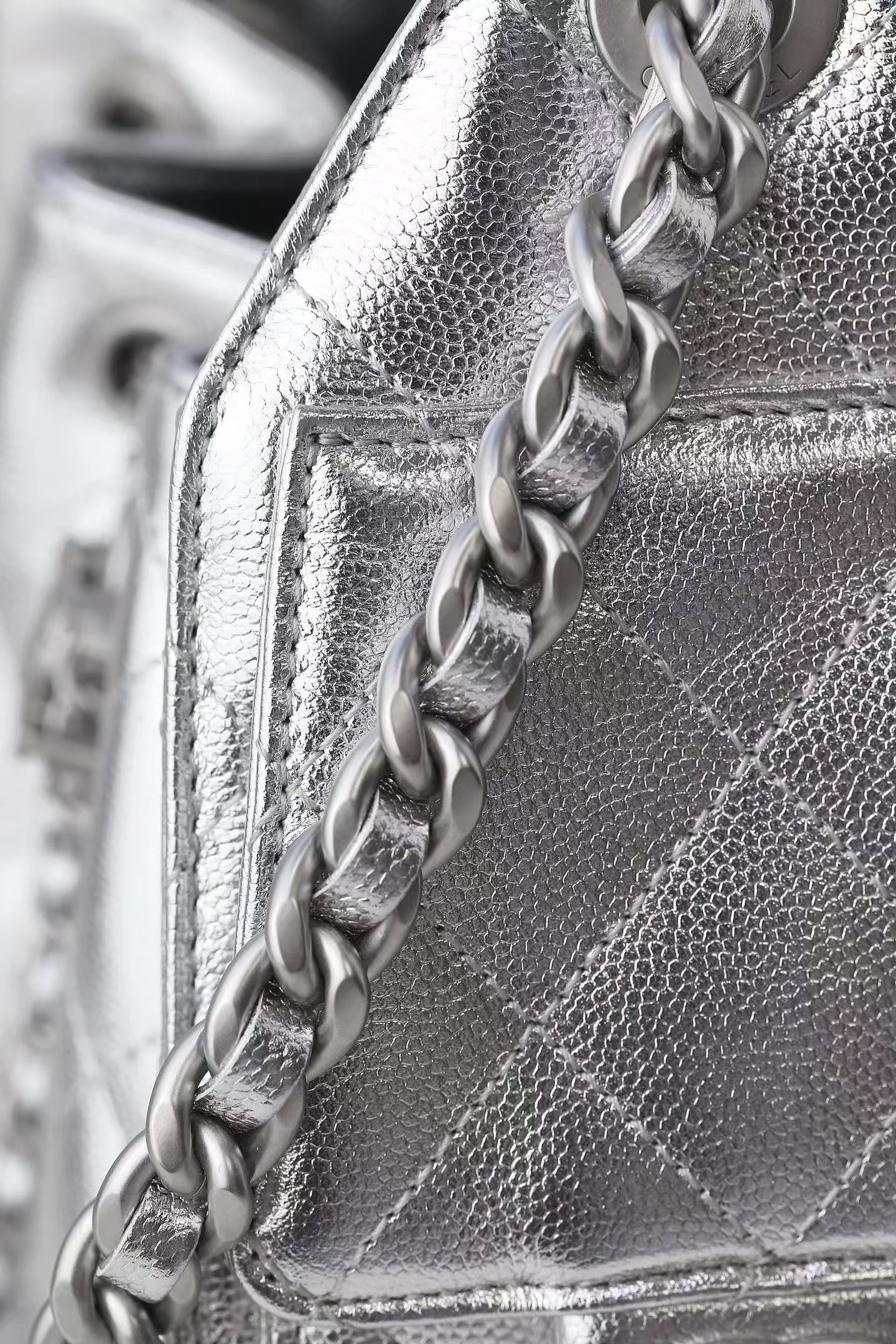 Chanel Metallic Silver Chanel 25 Mini Bag