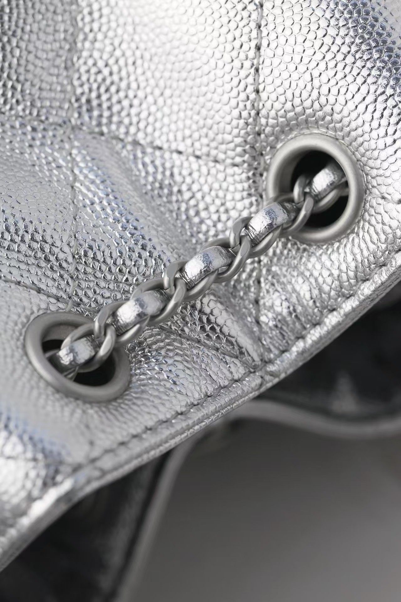 Chanel Metallic Silver Chanel 25 Mini Bag