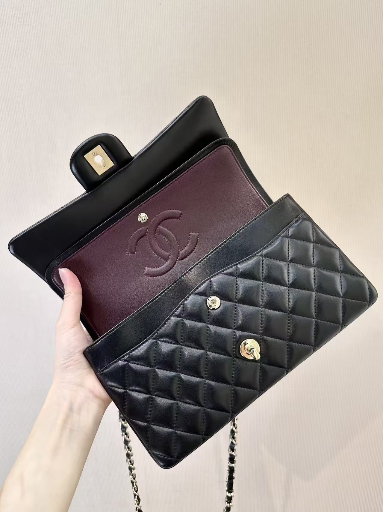 Chanel Classic Flap lambskin Medium Double Flap Black