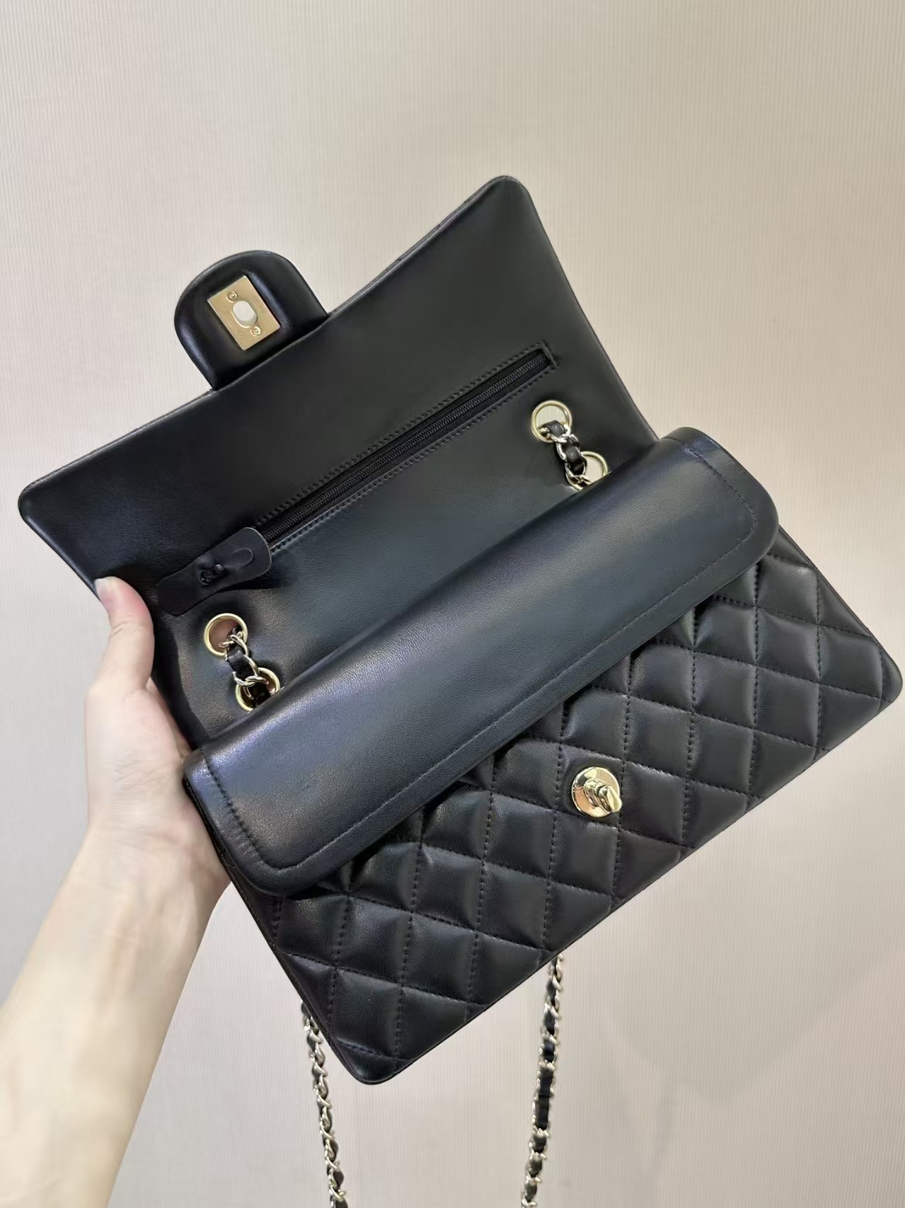 Chanel Classic Flap lambskin Medium Double Flap Black