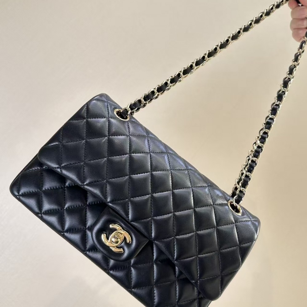 Chanel Classic Flap lambskin Medium Double Flap Black