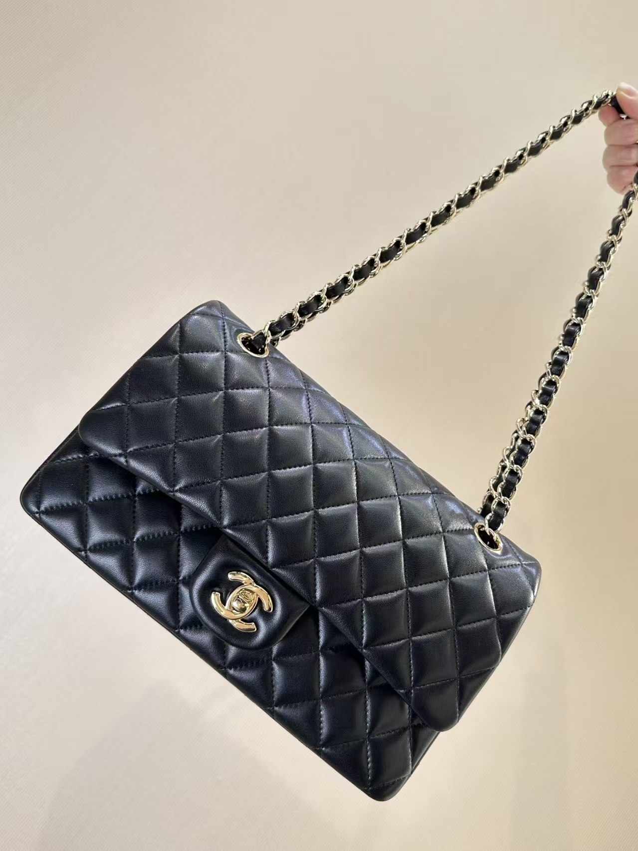 Chanel Classic Flap lambskin Medium Double Flap Black