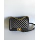 Chanel Large BOY CHANEL Handbag Grained Calfskin & Gold-Tone Metal Black Medium