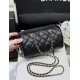 Chanel Caviar Quilted Barrel Clutch With Chain Black Bag