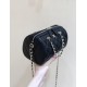 Chanel Caviar Quilted Barrel Clutch With Chain Black Bag