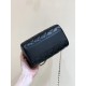 Chanel Caviar Quilted Barrel Clutch With Chain Black Bag