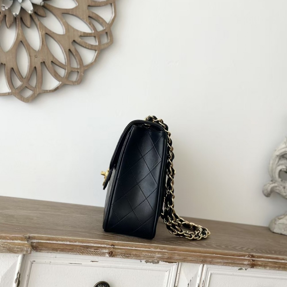 Chanel Vintage Black Quilted Lambskin XL/Jumbo Flap Bag