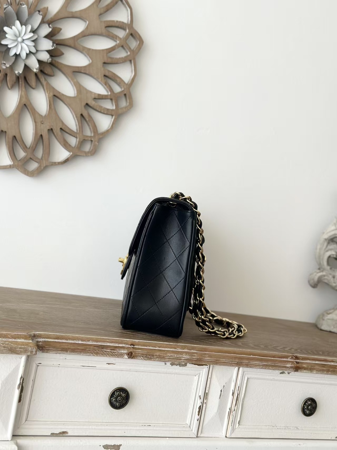 Chanel Vintage Black Quilted Lambskin XL/Jumbo Flap Bag