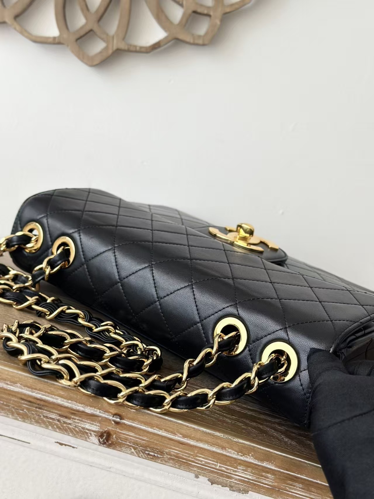 Chanel Vintage Black Quilted Lambskin XL/Jumbo Flap Bag