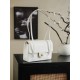 Chanel Small Flap Bag Grained Shiny Calfskin&Gold Tone Metal White
