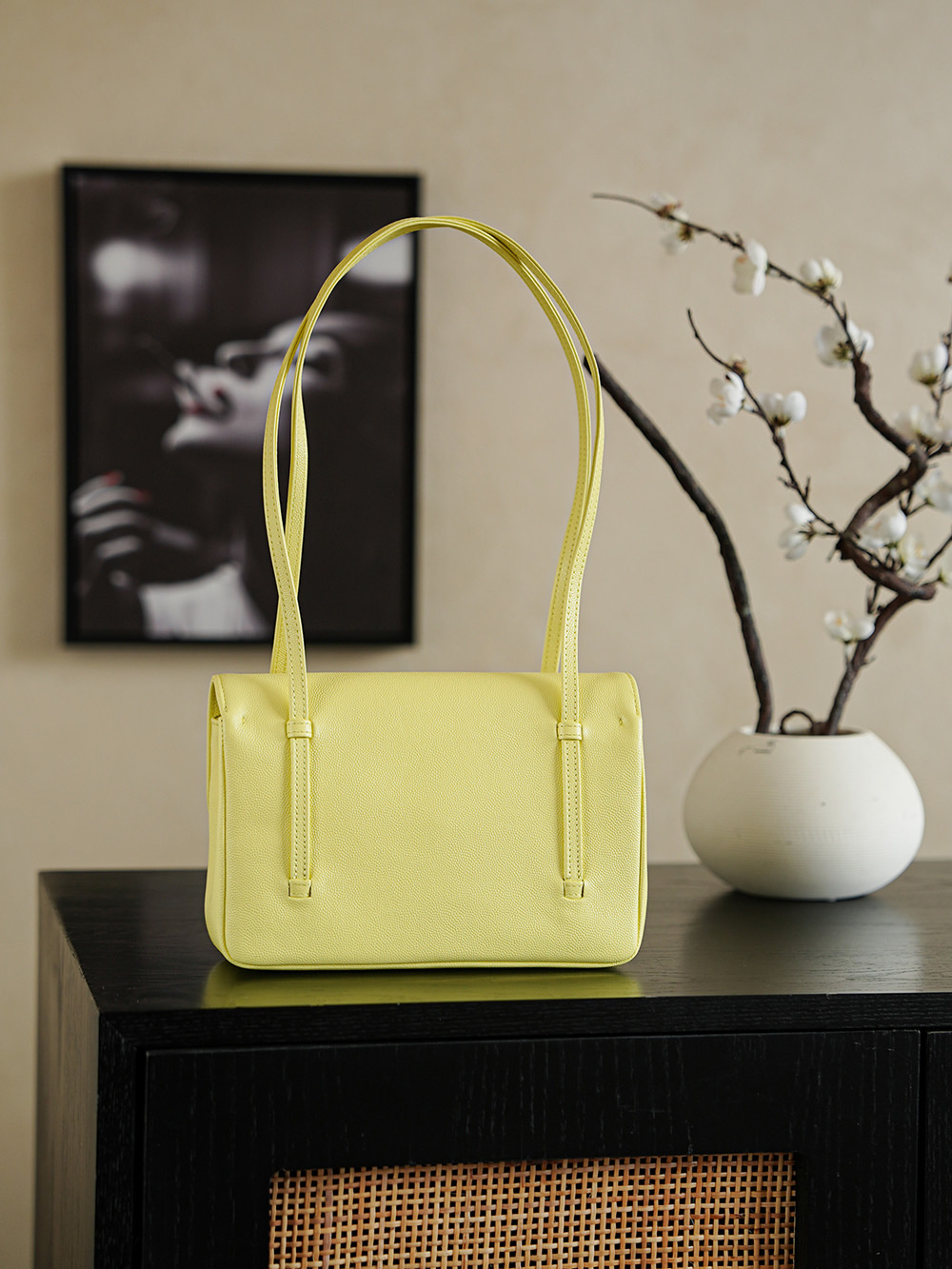 Chanel Small Flap Bag Grained Shiny Calfskin&Gold Tone Metal Yellow