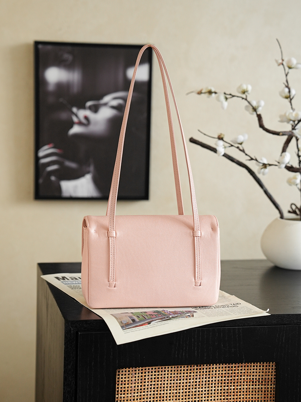 Chanel Small Flap Bag Grained Shiny Calfskin&Gold Tone Metal Light Pink