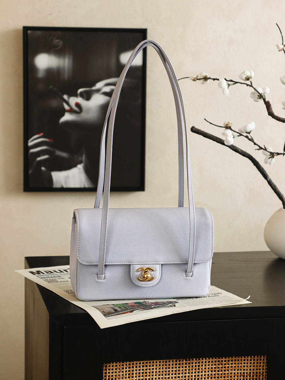 Chanel Small Flap Bag Grained Shiny Calfskin&Gold Tone Metal Light Purple