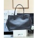 Chanel Large tote, Grained calfskin &gold-tone metal, black