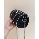 Chanel 25P Quilted Bowling Bag Lambskin Black