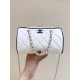 Chanel 25P Quilted Bowling Bag Lambskin White