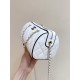Chanel 25P Quilted Bowling Bag Lambskin White